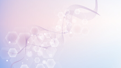 Poster - health care abstract background with hexagons, lines and dots. medical innovation banner template co