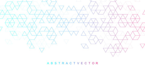 Fototapete - Modern abstract texture background with triangle and hexagonal shapes. Hexagonal geometric pattern for poster, header, web banner, footer, website, presentation