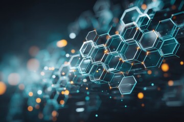 Poster - A stock image featuring a modern background with an abstract concept of technology communication