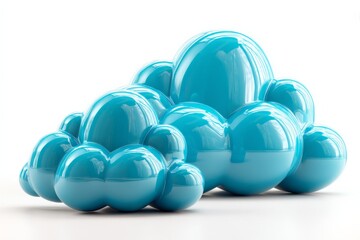 Poster - Sculptural blue cloud design displayed on a minimalist background showcasing contemporary art aesthetics