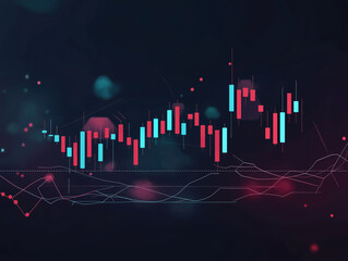 Poster - Vector illustration of a blue digital equalizer soundwave with light pulses