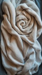 Poster - Softly Folded Fabric Creating Gentle Swirls and Subtle Textural Depth