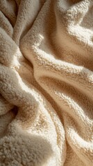 Poster - Softly Textured Fabric Waves in Warm Cream Tones for Cosy Aesthetic