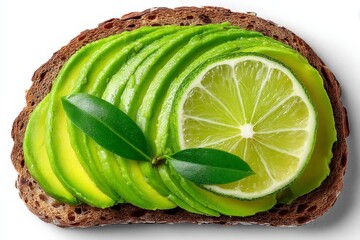 Poster - Deliciously crafted avocado toast topped with fresh lime on whole grain bread