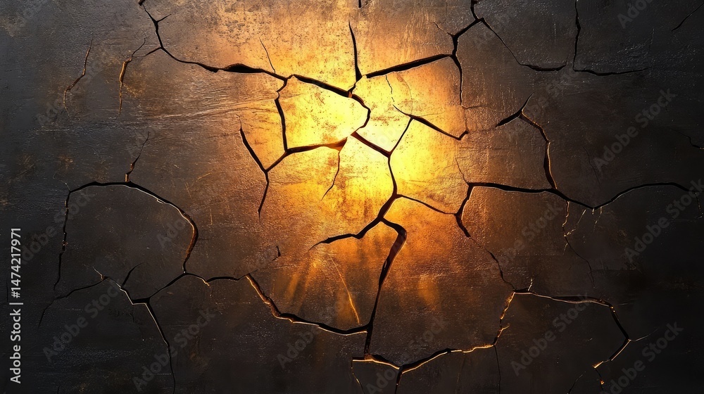 Cracked mirror aesthetic with light distortion and reflection Stock ...