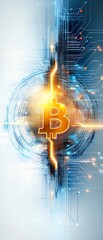 Poster - Bitcoin innovation digital finance graphic design high-tech environment abstract viewpoint cryptocurrency concept