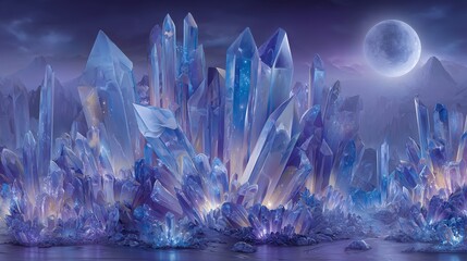 Wall Mural - Visualize a game art representation of a glacial and extraterrestrial planet with towering ice structures, frozen water bodies, and an alien sky filled with mysterious and unfamiliar celestial