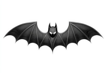 Poster - Dark and striking bat silhouette emblem designed with intricate patterns and a sleek finish ideal for modern graphic art