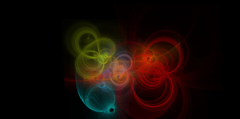 Poster - Fractal spiral woven from thin jets, shine art graphics background. 3D rendering abstract fractal light background A mesmerizing dreamscape unfolds, reality bends in a symphony of color. fantasy desig