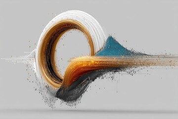 Aufkleber - Creative abstract design featuring dynamic shapes and textures in a digital artwork display