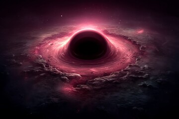 Aufkleber - Cosmic swirling gas and light around a black hole in deep space showcasing vibrant colors and intricate details
