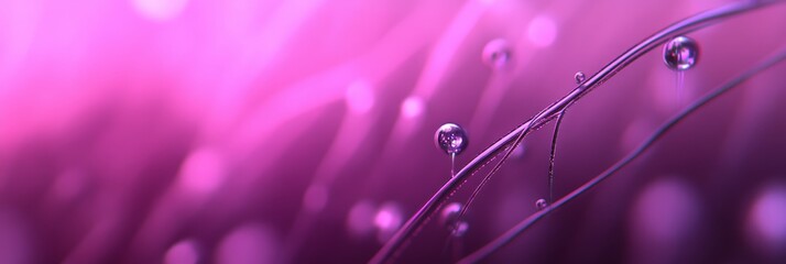 Canvas Print - ethereal water drops on purple background artistic macro photography of nature s beauty