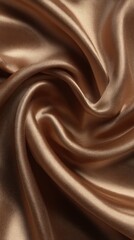 Poster - Close-up of swirling brown fabric texture soft and luxurious material.