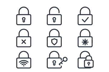 Poster - Collection of vector illustrations depicting server maintenance tools, alerts, and monitoring activities in a tech environment
