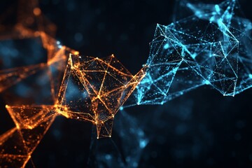 Poster - High-speed technology is conceptualized in a futuristic digital context using blue and orange neon colors