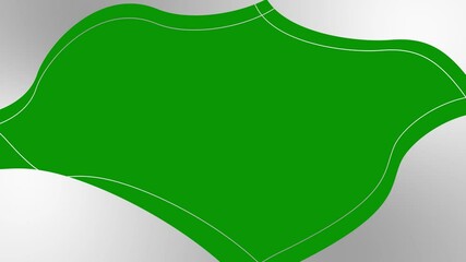 Wall Mural - Animated silver decorative wavy frame with copy space. Looped video. Vector illustration isolated on green background.