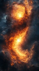 Wall Mural - Swirling galaxies illuminate the dark tapestry of space with vibrant colors and cosmic energy