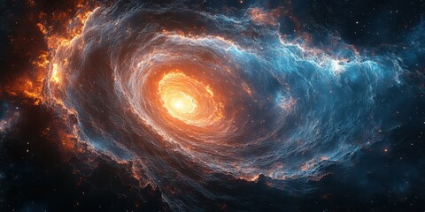 Wall Mural - Swirling galaxy in deep space with vibrant colors and cosmic clouds