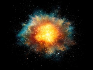 Wall Mural - cosmic explosion in deep space abstract illustration of a supernova event with vibrant colors and st