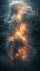 Wall Mural - Exploration of a vibrant interstellar nebula illuminated by cosmic stars present in deep space