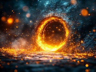 Poster - Celestial Gateways: A mesmerizing portal of light and cosmic energy swirling