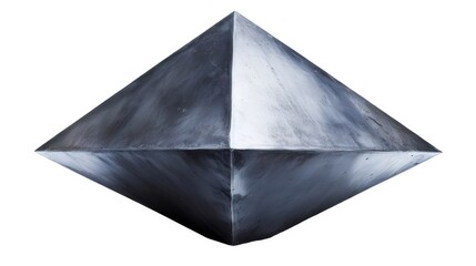 Poster - 幾何学的な菱形の銀色の金属オブジェクトは白の背景で分離されました