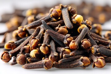 Poster - Cloves displayed in abundance with rich color and texture in a close-up shot