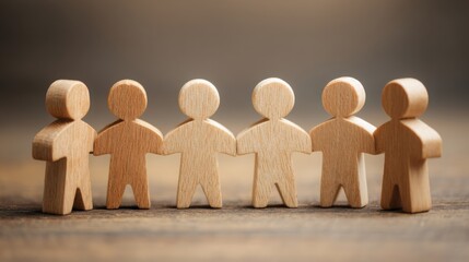 Poster - Group of wooden people representing team clarity and the importance of mutual understanding in collaborative efforts