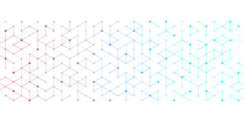 Poster - Modern health care or medical background design. Health care innovation concept. Horizontal header web banner. Abstract geometric background with hexagon shapes for medicine, science, chemistry.
