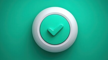 Poster - Green button on a green wall illustrating the concept of scope creep and the need for clear project boundaries