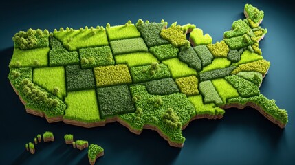 Poster - Detailed map of the united states featuring state borders and major cities in a contemporary digital style on white