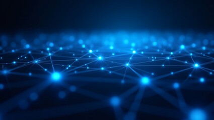 Aufkleber - A glowing network of interconnected dots creating a futuristic, digital world