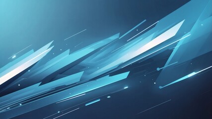 Aufkleber - abstract geometric shapes in blue and white colors, the abstract shape with dark blue background and some white color streaks moving across the blue background