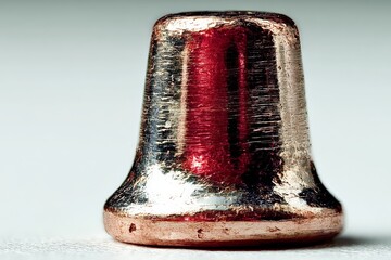 Aufkleber - Detailed close-up of a metallic object showcasing texture and color variations in a well-lit environment