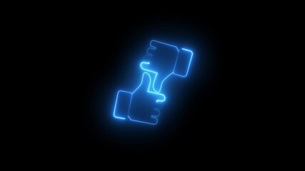 Fototapete -  Elements of Insurance set. Simple icon for websites, web design, mobile app,  icon animation. cyan color like and dislike icon with black back ground.