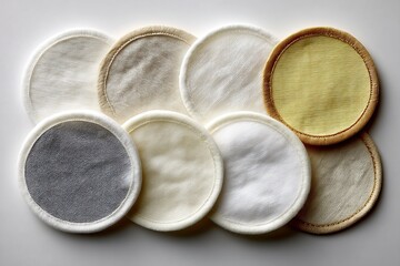 Poster - Set of fabric coasters in various colors arranged artistically on a flat surface