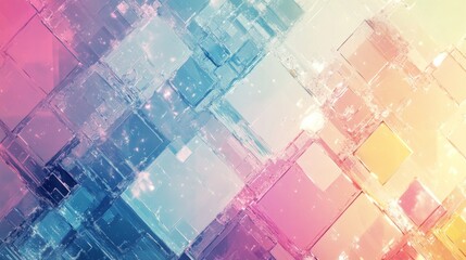 Aufkleber - Abstract pastel colored crystal pattern background with geometric shapes