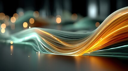 Poster - 3d animation abstract colorful background with wavy glowing lines,stock photo