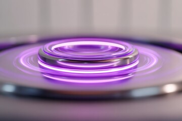 Poster - Circular purple light creating ripples in a serene environment captured during a calm moment of creativity