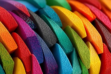 Poster - Colorful arrangement of artistic materials showcases vibrant hues and creative potential in a close-up view