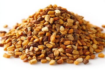 Poster - Colorful blend of grains and seeds displayed on a white background