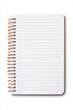 © Hasnah - Blank lined spiral notebook.  A blank, lined notebook with a spiral binding, ready for writing.  The pages are white, and the lines are light beige.  The cover is a light beige color