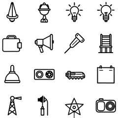 Poster - Collection of Line Art Icons on White Background