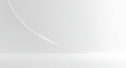 Poster - Abstract white background with subtle curve, minimalist design suitable for clean presentations and product displays
