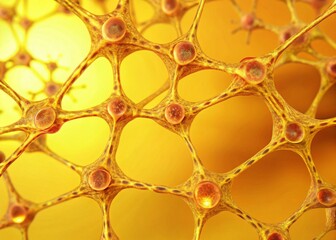 Aufkleber - Abstract Cellular Network: Gradient Linked Cells, Microscopic Biology Concept