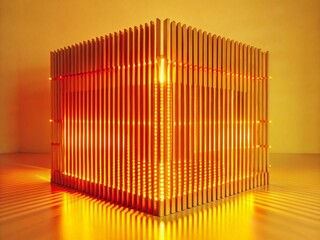Aufkleber - Abstract Red Digital Structure: Vertical Lines of Light in Cyberspace