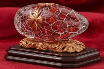 Aufkleber - Intricate crystal egg with ornate base showcasing delicate craftsmanship and rich colors