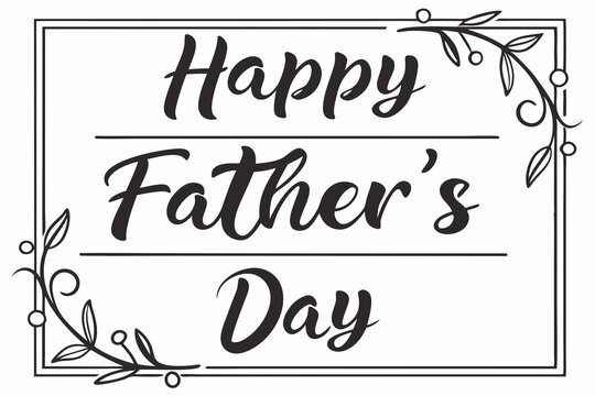 A collection of Happy Father's Day greetings with a white background, handwritten evenly