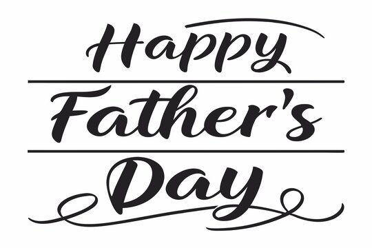 A collection of Happy Father's Day greetings with a white background, handwritten evenly 