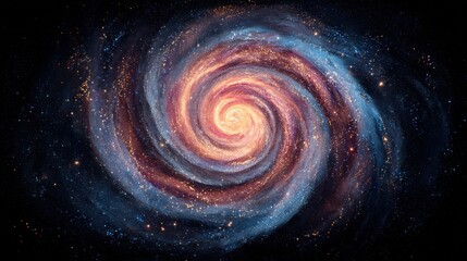 Wall Mural - swirling galaxy with stars in deep space abstract illustration of cosmic nebula formation from above